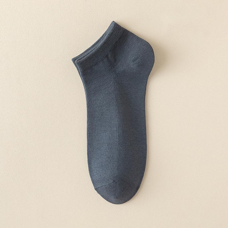 Spring and Summer Socks, Men's Short Socks, Solid-color Anti-odor, Sweat-absorbing and Antibacterial Short Socks, Thin Business Boat Socks