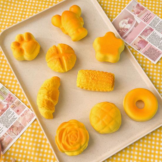 Yousheng Stress Relief Bread Squeeze Toy Slow Rising Simulated Bread Sensory Pinch Fidget Toy Home Office Worker Relaxation Desk