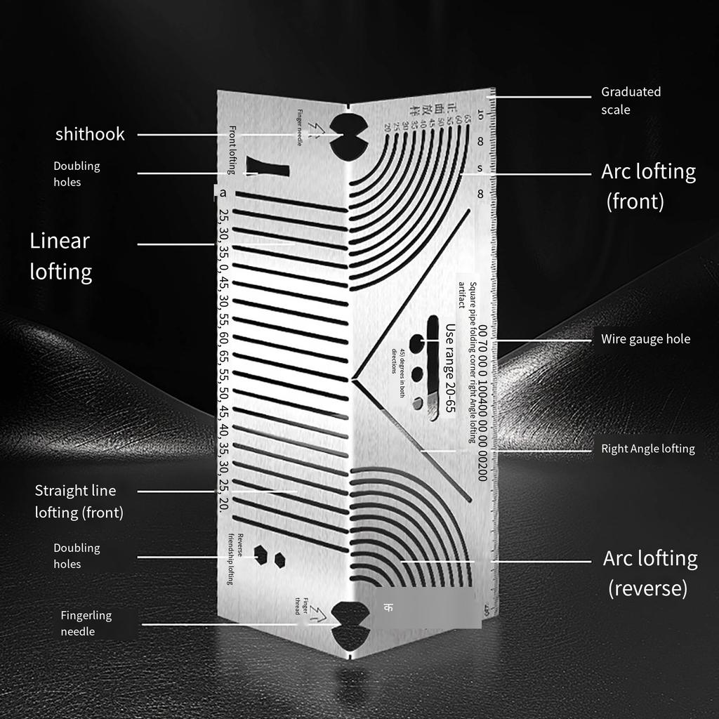 Parallel Drawing Tool Angle & Arc Marking Tool for Metalworking Welding Construction Stainless Scriber Arc Marking Ruler