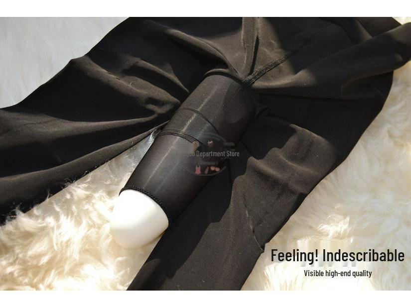 Men's Large Anti-Snag Pantyhose: Sexy Black Open Crotch Steel Stockings Set