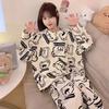 Women's Two-Piece Pajamas Spring and Autumn Pajamas Homewear Women's Models Long-Sleeved  Thin Homewear Suit