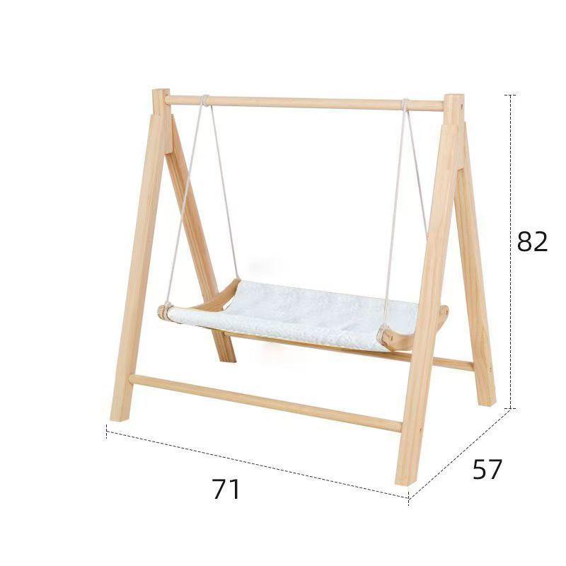 

Solid Wood Hammock Bed for Small Pets - Elevated, Removable, and Washable. Perfect for Dogs, Cats, and Rabbits. Suitable for all Seasons.