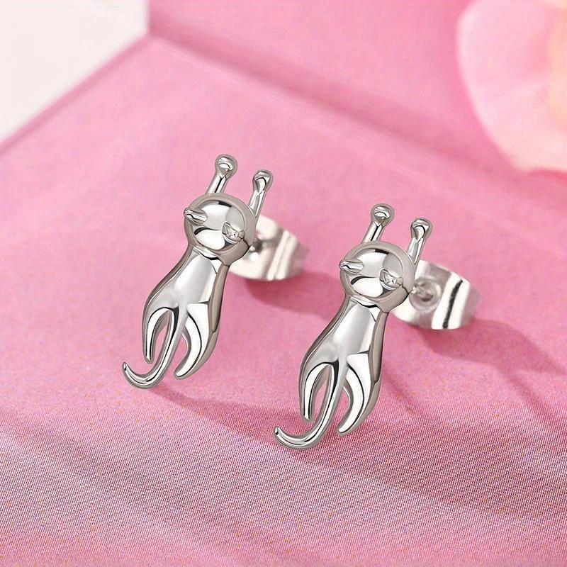 Unique Cat Design, Ladies' Earrings, Cute Pets, Extended Shapes, Irregular Ear Accessories, Interesting Daily Wearable Jewelry