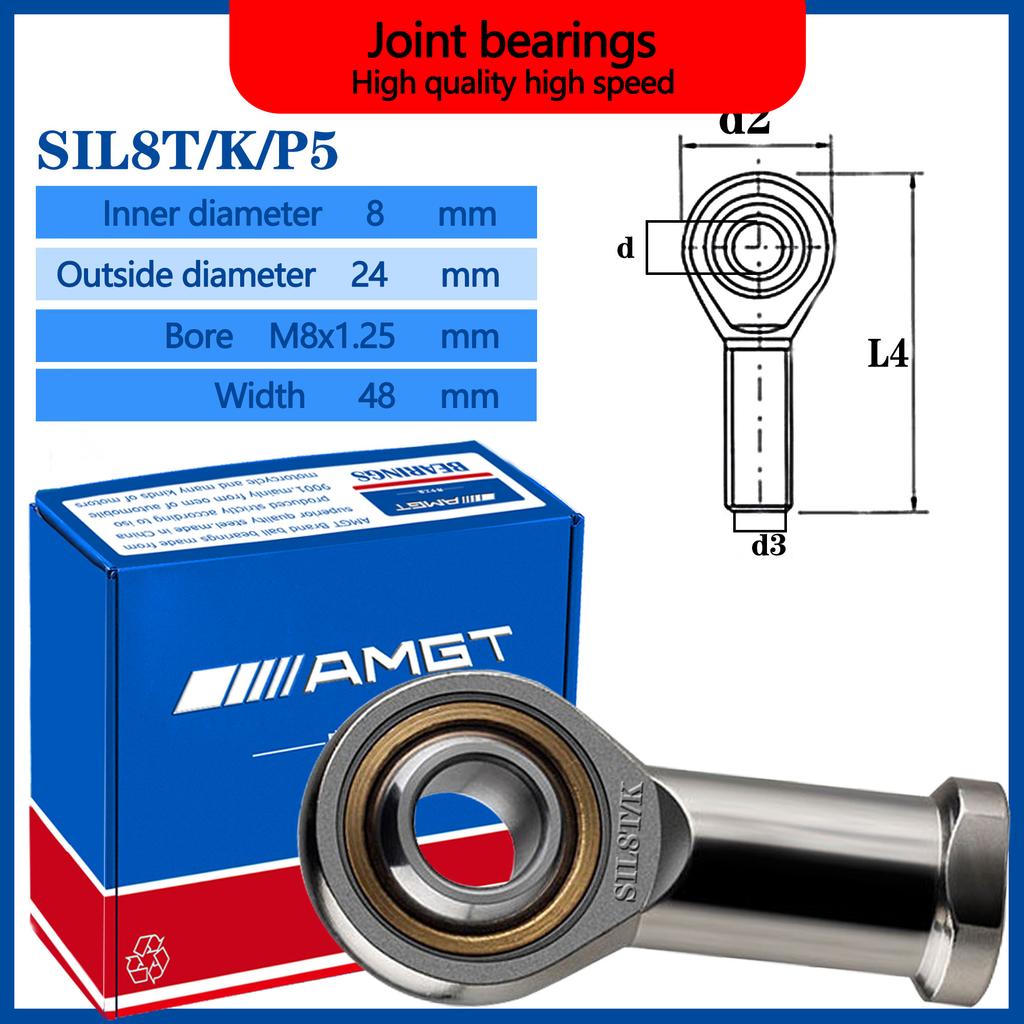 Rod End Joint Bearing Set SI6T/K SIL6T/K SA6T/K SI8T/K SIL8T/K SA8T/K with External Internal Thread for Engineering Applicatio