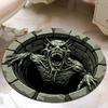 Halloween Round Non Slip Rug With Horrible Printed Design For Living Room Decor