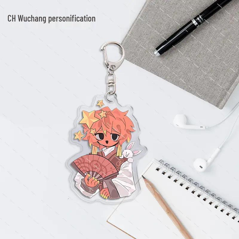 Countryhumans Keychains: Porcelain Neon Beauty - Korea, England, France Pendants for Student Backpacks