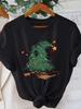 WomenS Christmas Tree Kitten Graphic TShirt Cozy Crew Neck Short Sleeve Summer Sleeved Harajuku Streetwear Tops Tees