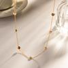 Fashionable Round Zircon Necklace And Bracelet Set Hypoallergenic Titanium Steel Fade Resistant Jewelry Versatile Daily Wear Accessories