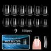 550Pcs Semi-Matte Fake Nails No Polishing Press On False Nails Medium Short Design Nail Tips Salon Home Diy Fake Nail Extension