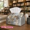 1pc, 2d Flat Printing, Tissue Box White Orchid Reflection Pattern Printed Tissue Box, Suitable for Vacation Home Decoration, Kitchen, Living Room, Car