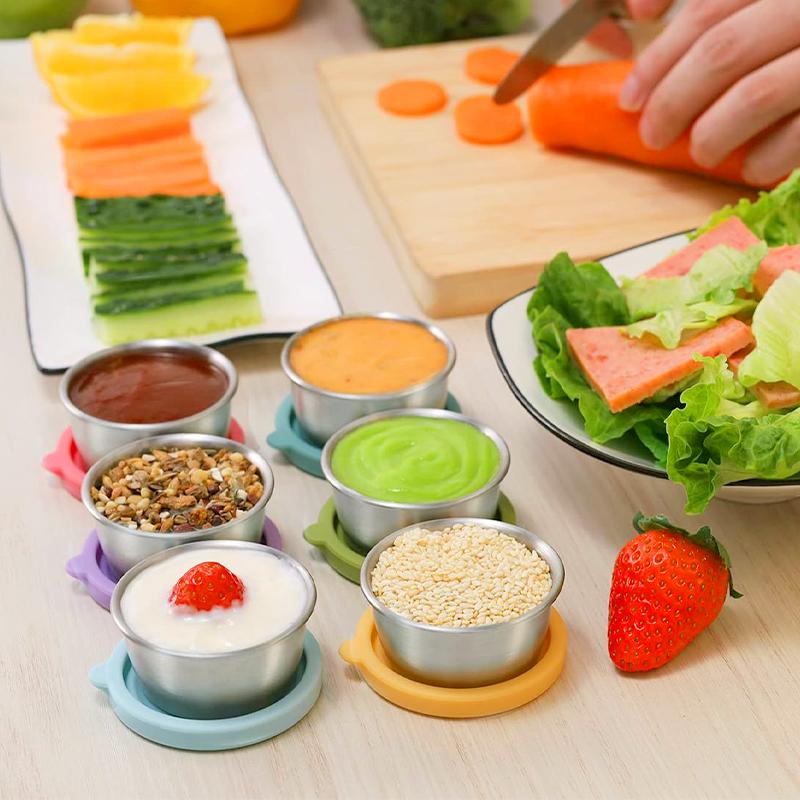 

4шт/6шт набор салатный соус томатный соус открытый органайзер из нержавеющей стали 304 герметичные аксессуары