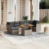 Vidaxl 8-Cz. Set di Mobili da Giardino con Cuscini, Grigio, Polyrattan