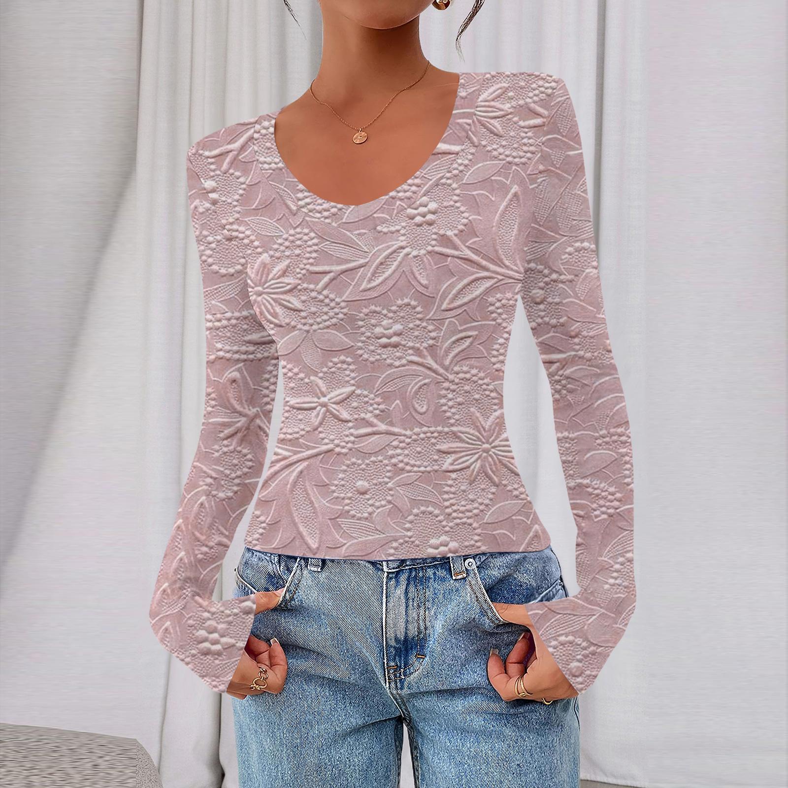 

Женский повседневный модный топ с глубоким V-образным вырезом, облегающий, укороченный, с цветочным принтом для прогулок XL розовый