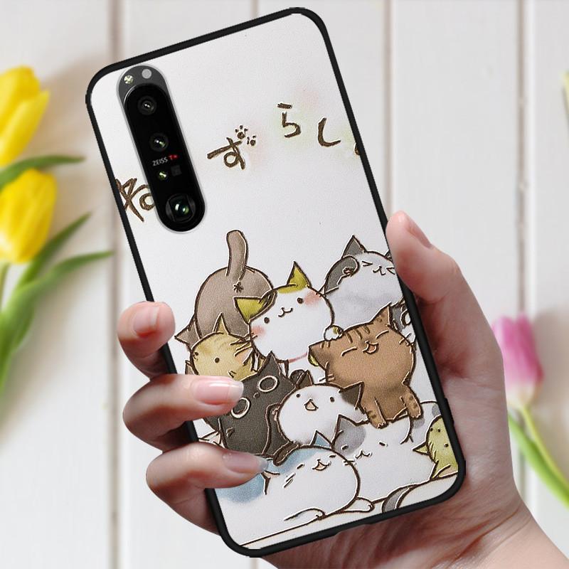 3D Emboss Flower Case For Sony Xperia 10 III Cover Cute Relief Case For Sony Xperia 1 III 5 III 10III Phone Case Coque Fashion