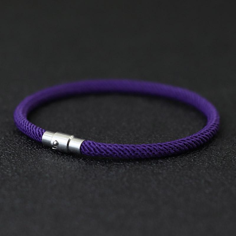 

Noter Men Rope Bracelet Silver Color Double Safety Buckle Outdoor Adventure Survival Braclet Boyfriend Gift Beach Surf Jewelry 20.5cm(8inch) фиолетовый
