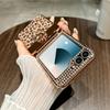 For Samsung Galaxy Z Flip7 FE 5G/Z Flip6 5G Case Leopard Pattern Ring Holder Rhinestone Hard PC Phone Cover