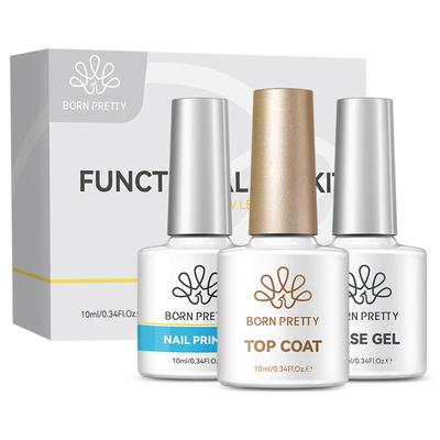 The BORN PRETTY Gel Nail Polish Set Includes a Base Top and This Set Is and Compatible with Coat, Coat, Adhesive. 3-piece Wipe-free, Long-lasting,