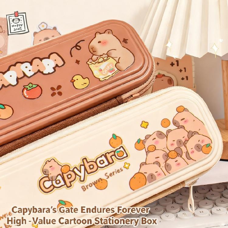 Cartoon Pencil Case Large Capacity Plastic Pencil Bag Multifunctional Pen Organiser For Pen Markers School Supplies
