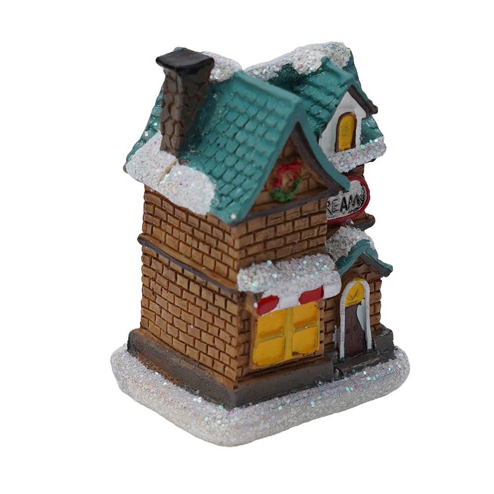 LED Christmas House Ornament with Snow Capped Cottage Festive Home Decor