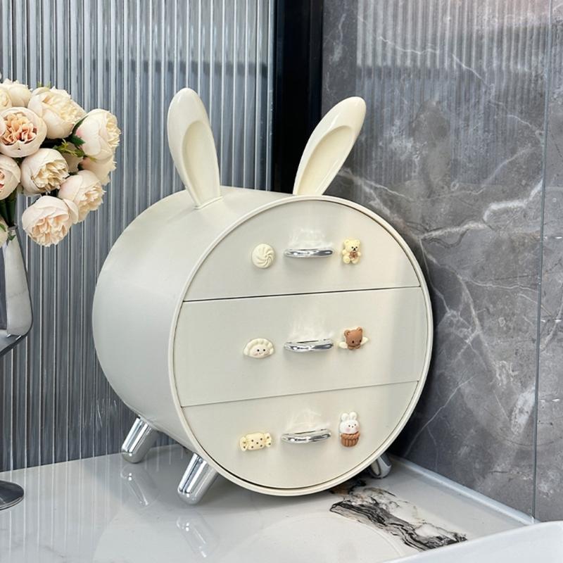 Jewelry Stationery Desk Organizer Cosmetics Storage Rack with Pull Out Drawers Multiurpose Makeup Tool Holder Shelf