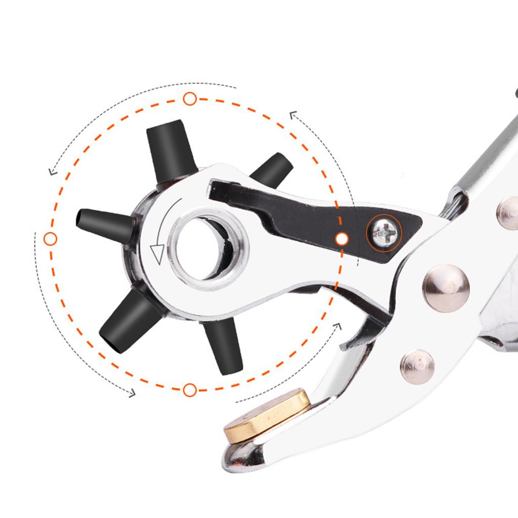 Revolving Punch Plier Leather Hole Punch Set for Belts Watch Bands Straps Dog Collars Saddles Shoes Fabric Craft Project