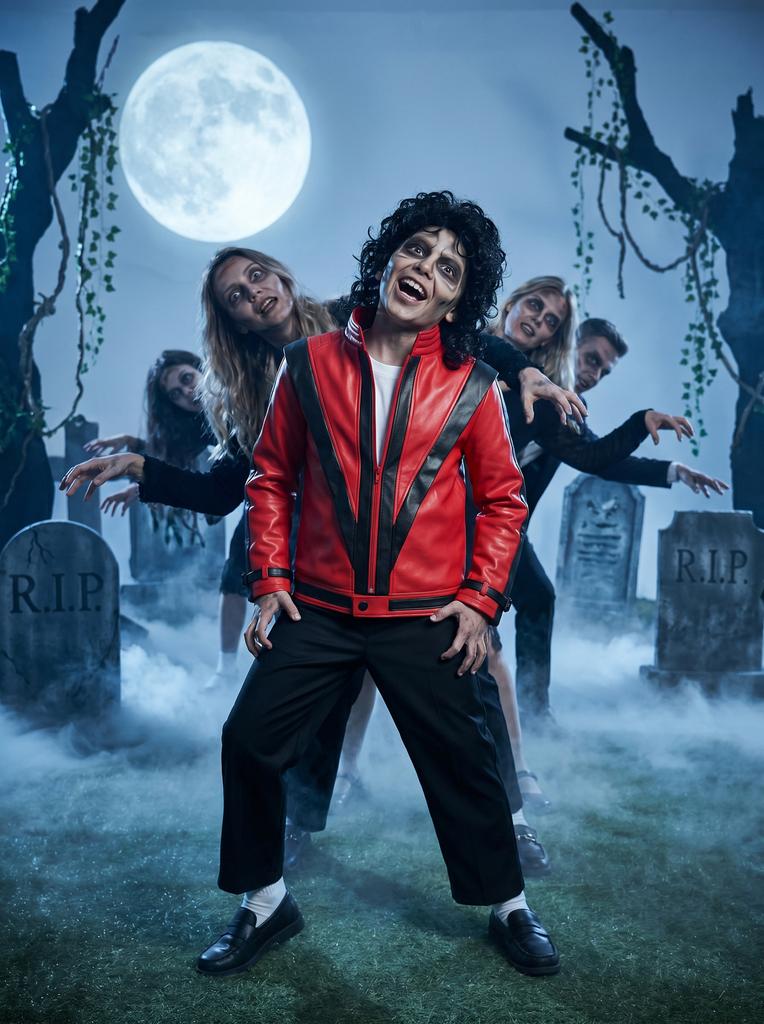 Dětský červený kožený oblek Michael Jackson, Kostým pro chlapce na jevištní vystoupení, Halloweenský outfit