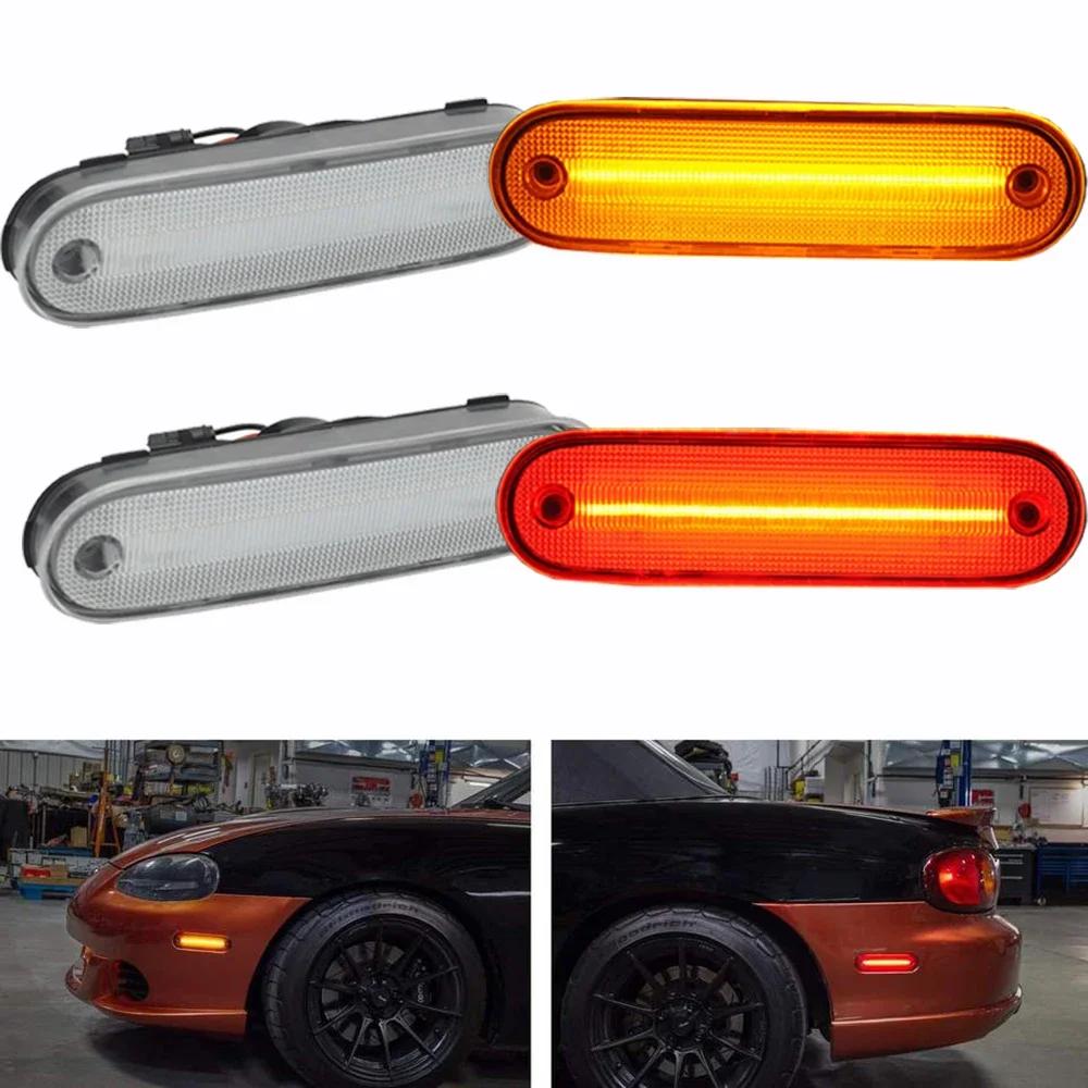 LED Side Marker Light Smoked Lens Front Rear Turn Signal Lights Lamp for MAZDA MX-5 MX5 MIATA 1990-2005