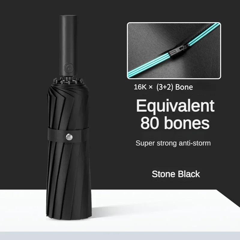 80 Bone Super Full-automatic Umbrella Sunscreen UV Protection Sunshade Reinforcement Wind Resistance Durable Waterproof