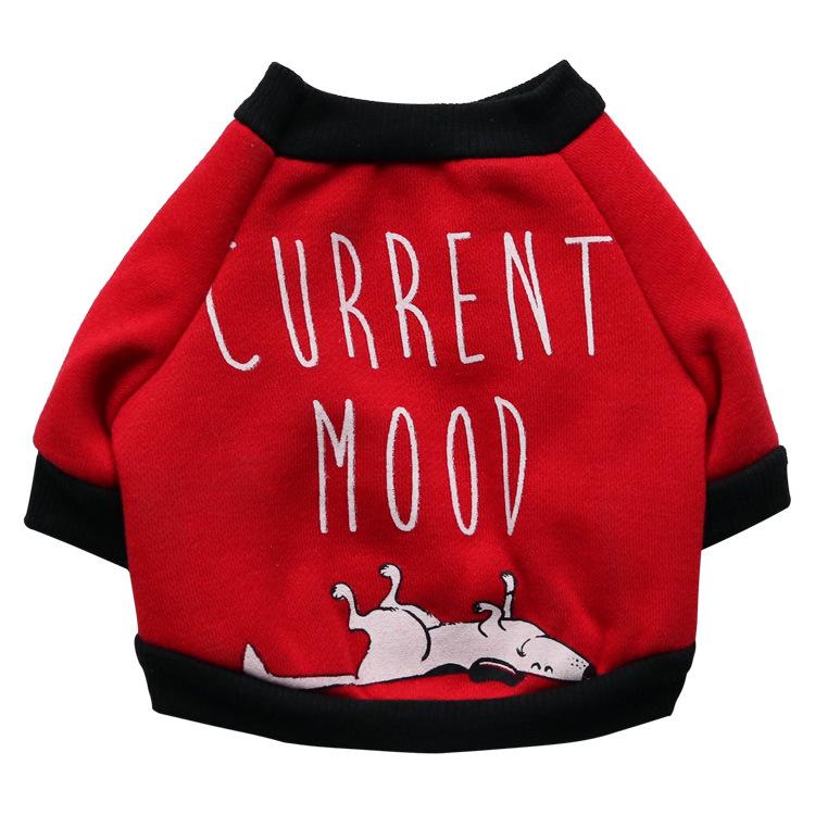 Christmas Pet Clothes: Dog & Cat Current Mood T-shirt for Autumn Winter Large