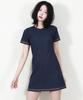 Deumakeu Girly Chic Stitch Mini Dress Navy