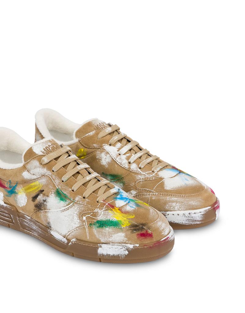 Moschino Painting Suede Sneakers_Men'S