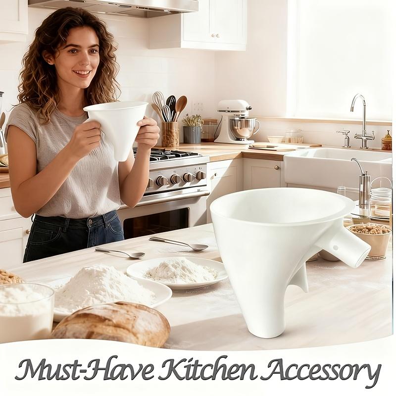 Flour Funnel for Kitchen Aid Mixer, 2026 New Anti-Spill Food Grade Attachment, Easy To Add Ingredients Without Mess, Durable Dishwasher