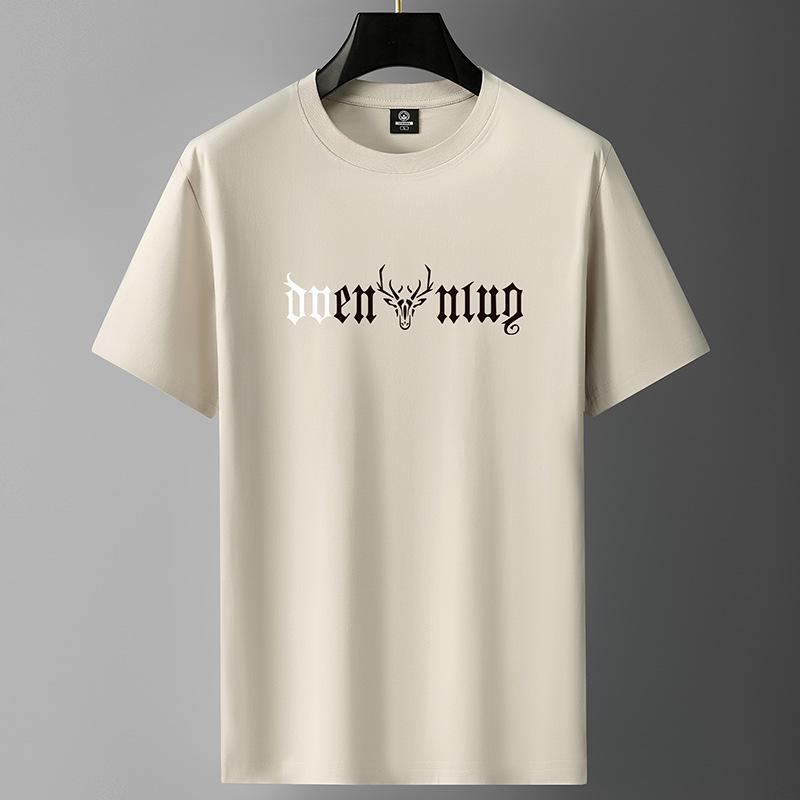 

Men s Loose-Fit Cotton Short-Sleeve T-Shirt - Trendy Round Neck, Large Sizes Available 6XL