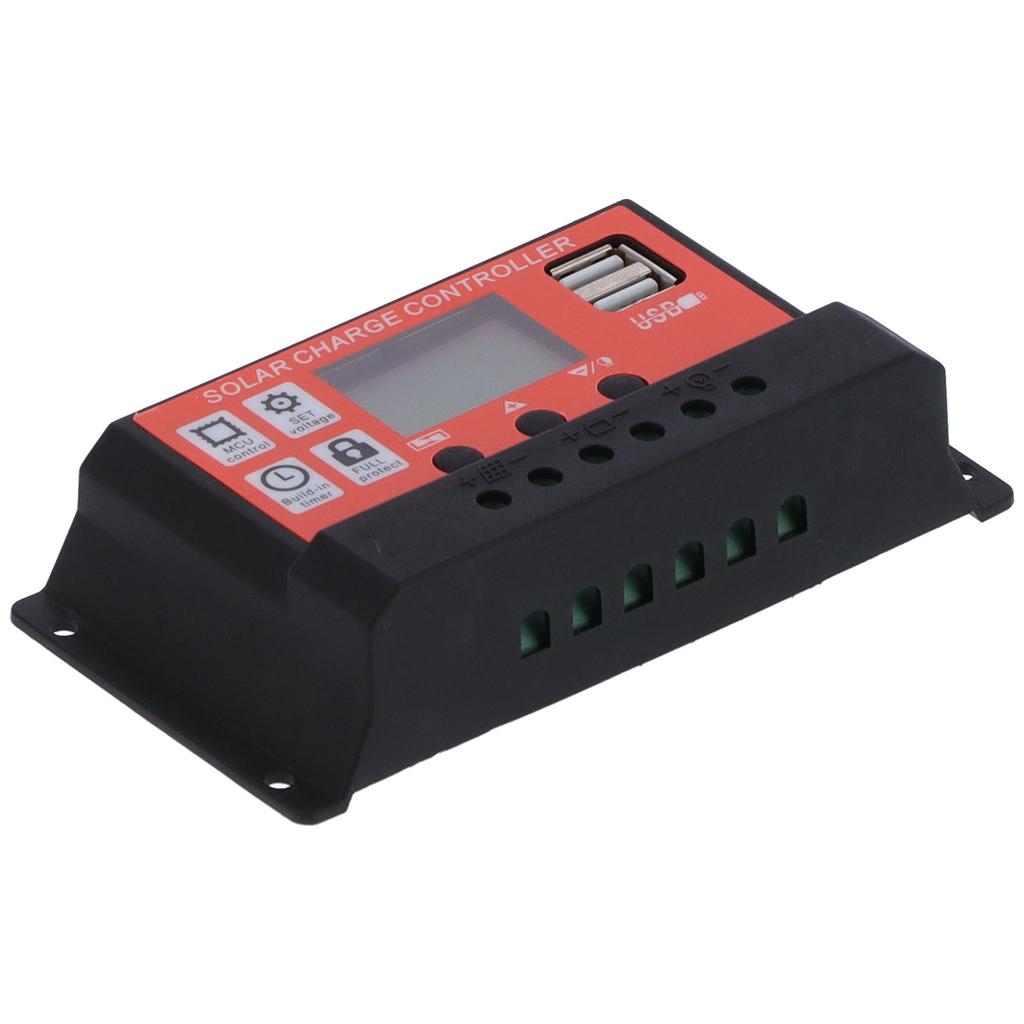 30A 12V 24V PWM Solar Panel Controller Intelligent LCD Display MPPT Battery Regulator