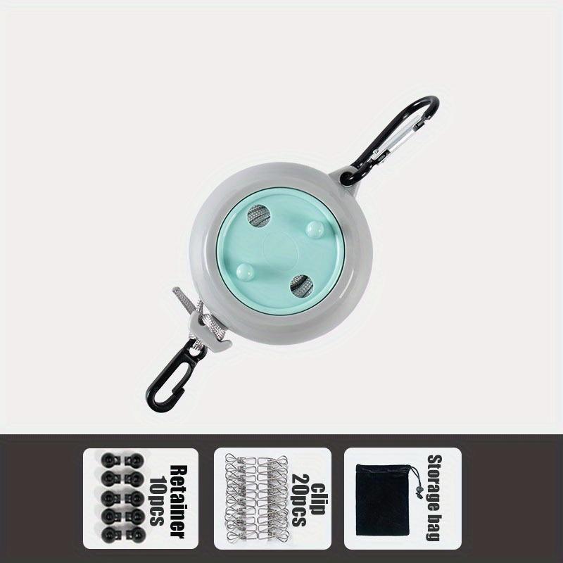 8M Portable Travel Clothesline Cord with 20Pcs Windproof Clothespins