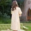 Fenteng 100% Cotton V-Neck Short-Sleeved Thin Nightgown