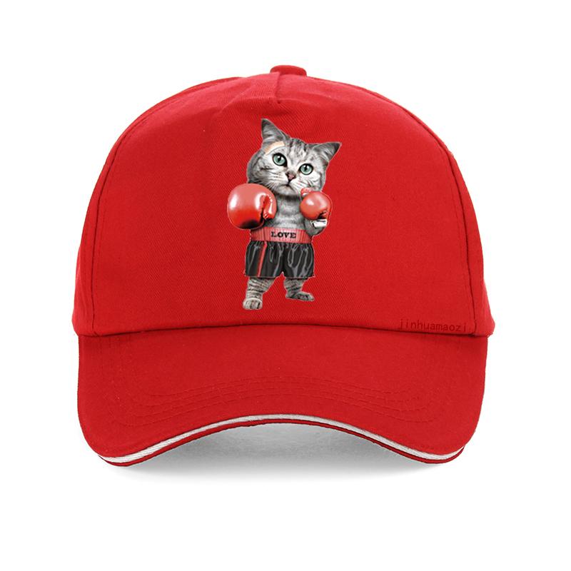 Summer Fun Men Women Baseball Cap Cool Boxing Cat 3D Print Dad Hat Boxing Gloves Cat Funy Hip Hop Cap Casual Outdoor Sports Cap