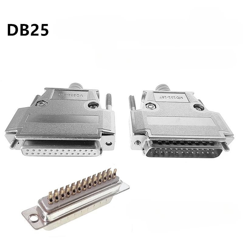 

DB25 Gold-Plated Industrial Connector 25-Pin Plug with Metal Shell Male/Female 25P for LED Communication Converter 1Pcs&Male&DB25