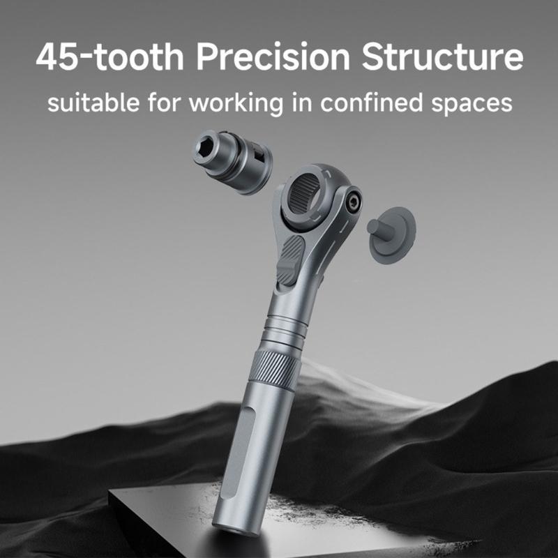 40 In 1 Ratcheting Screwdriver Set with 180 Degree Rotating Head & Magnetic Bit Suitable for Tight Space Vehicle Repair