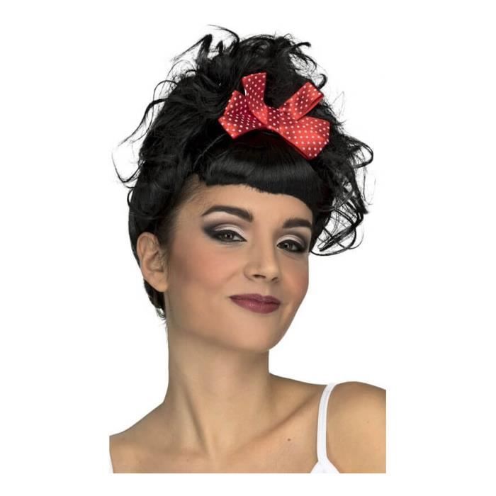 Perruque de Rockeuse - Disfrazzes - Ruban - Noir - Femme - Accessoire de déguisement