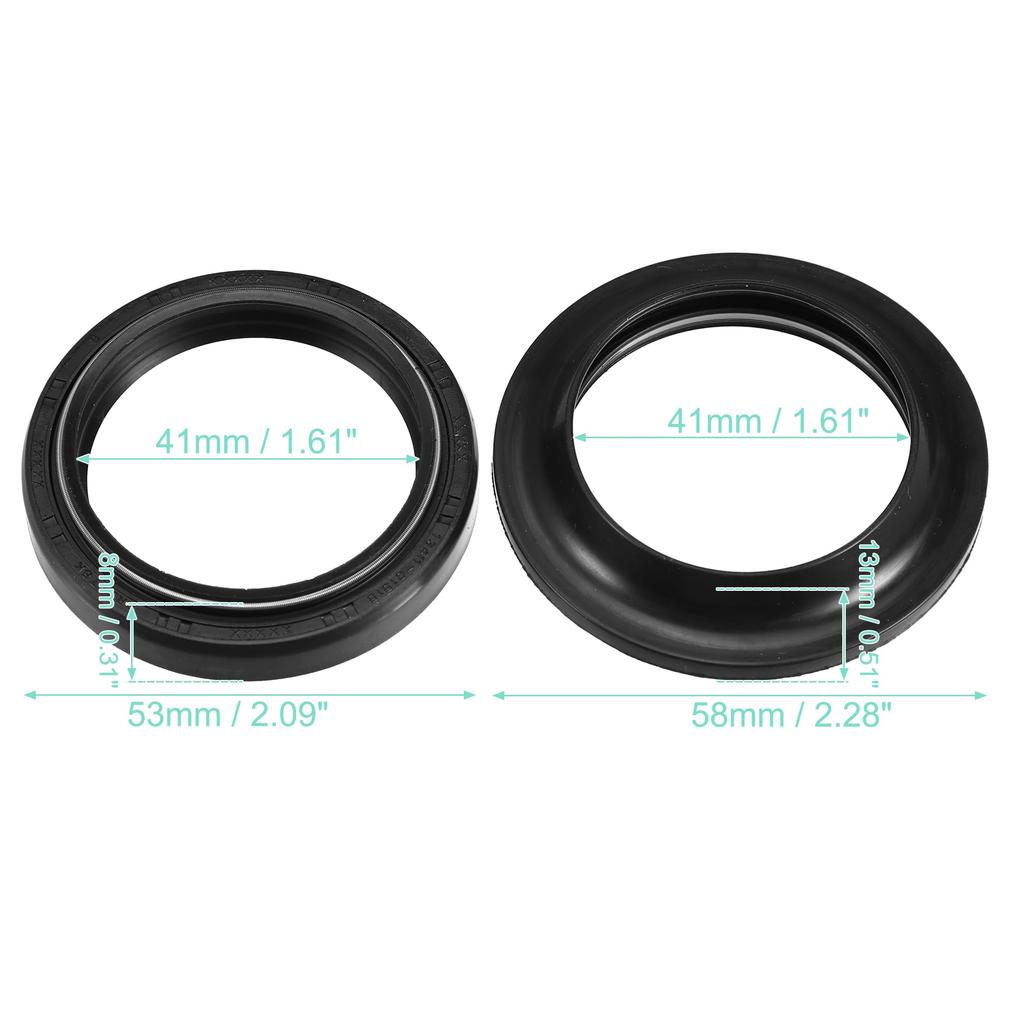 uxcell Motorcycle Front Fork Shock Oil Seal Dust Seal 41
