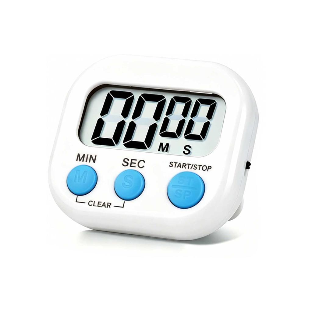 OTIMORA Kitchen Timer, Digital Display, Large Screen, Loud Sound, 99 Minutes 59 Seconds, Magnetic Countdown, for Education, White
