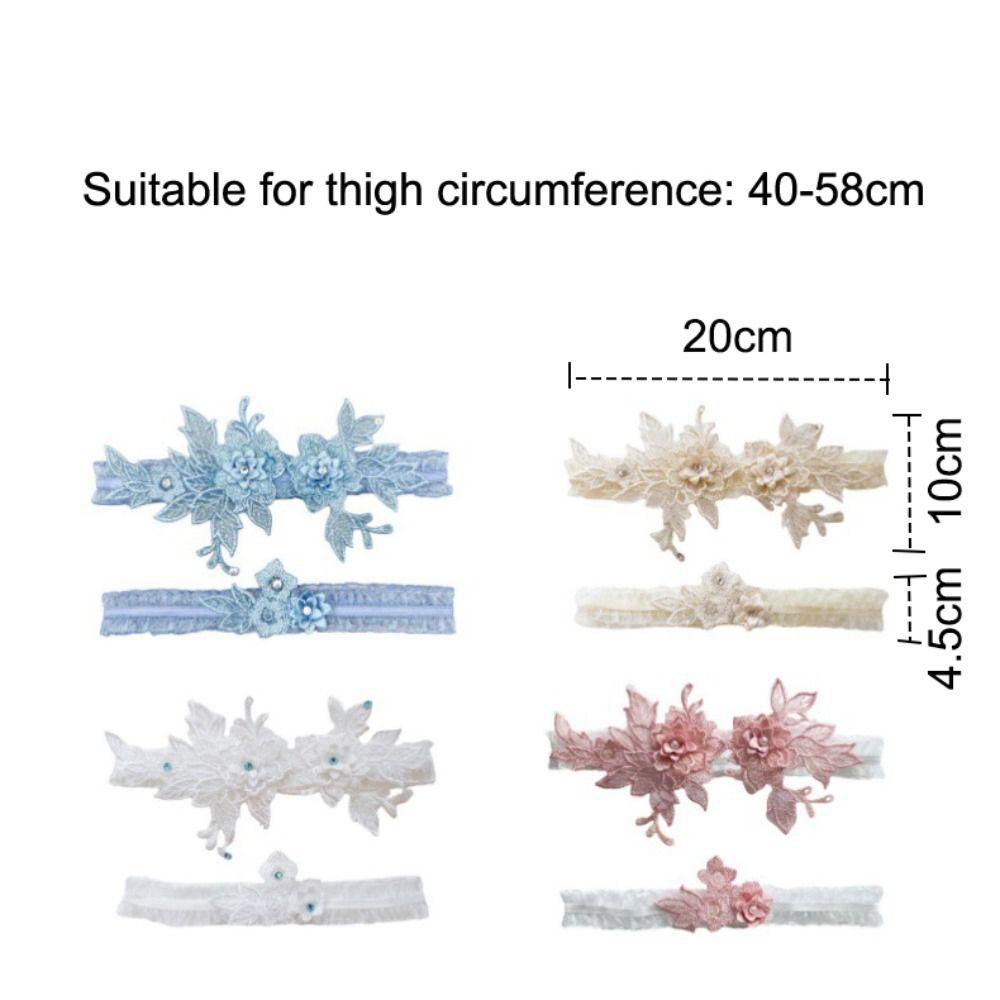 Wedding Lace Garter Ring Rhinestones Thigh Leg Belt Fashion Bride Thigh Garter  For Women
