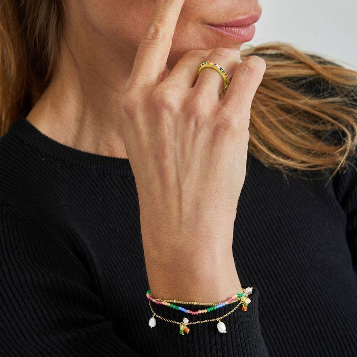 Bracelet - Luxenter - Fanim - Argent 925 - Or Jaune 18K - Perle Blanche