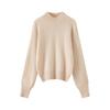2026 Autumn/Winter Pure Wool Thickened Knitwear: Women's Long Sleeve Hollow Sweater with Half-High Collar