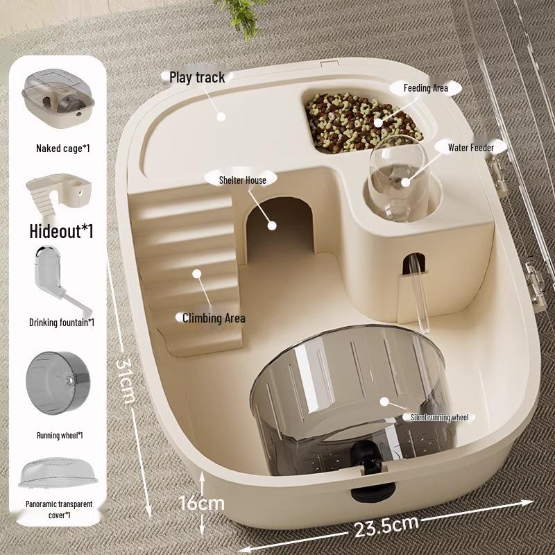 Luxury Acrylic Spacious Hamster Villa Cage – Easy To Clean Transparent House