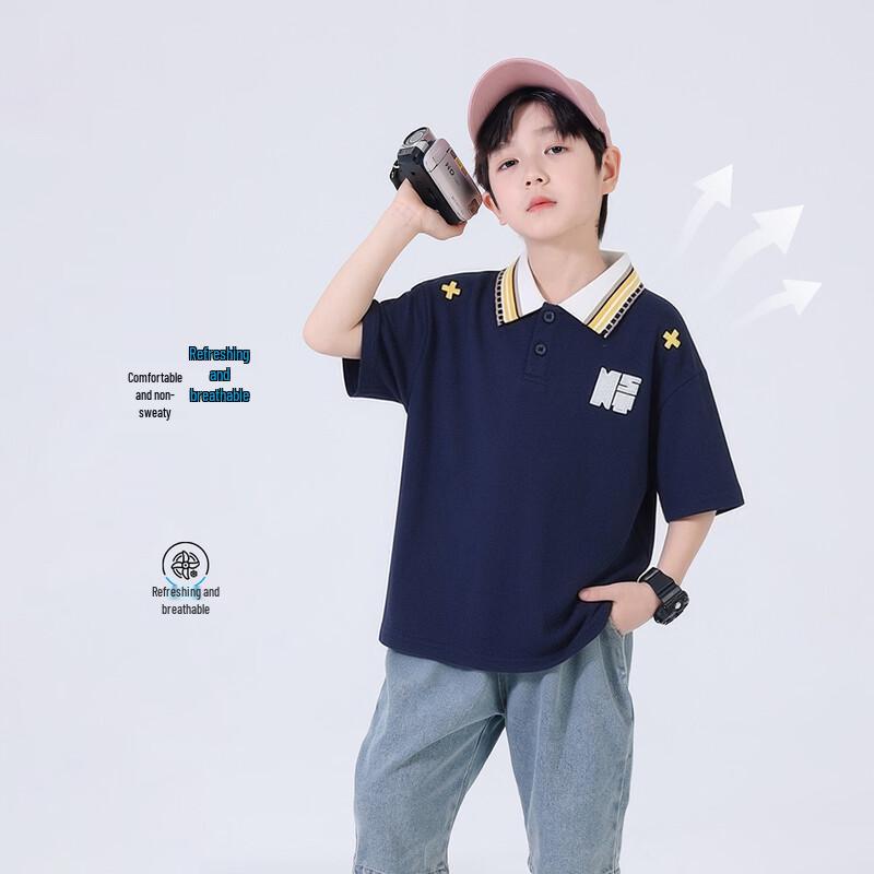 Yoyotale Boys' Summer Short-Sleeve Polo Shirt