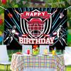 Ice Hockey Happy Birthday Backdrop Banner Ice Hockey Rink Game Sports Theme Background Decor for Player Adult Kids Boys Girls Birthday Party Favors