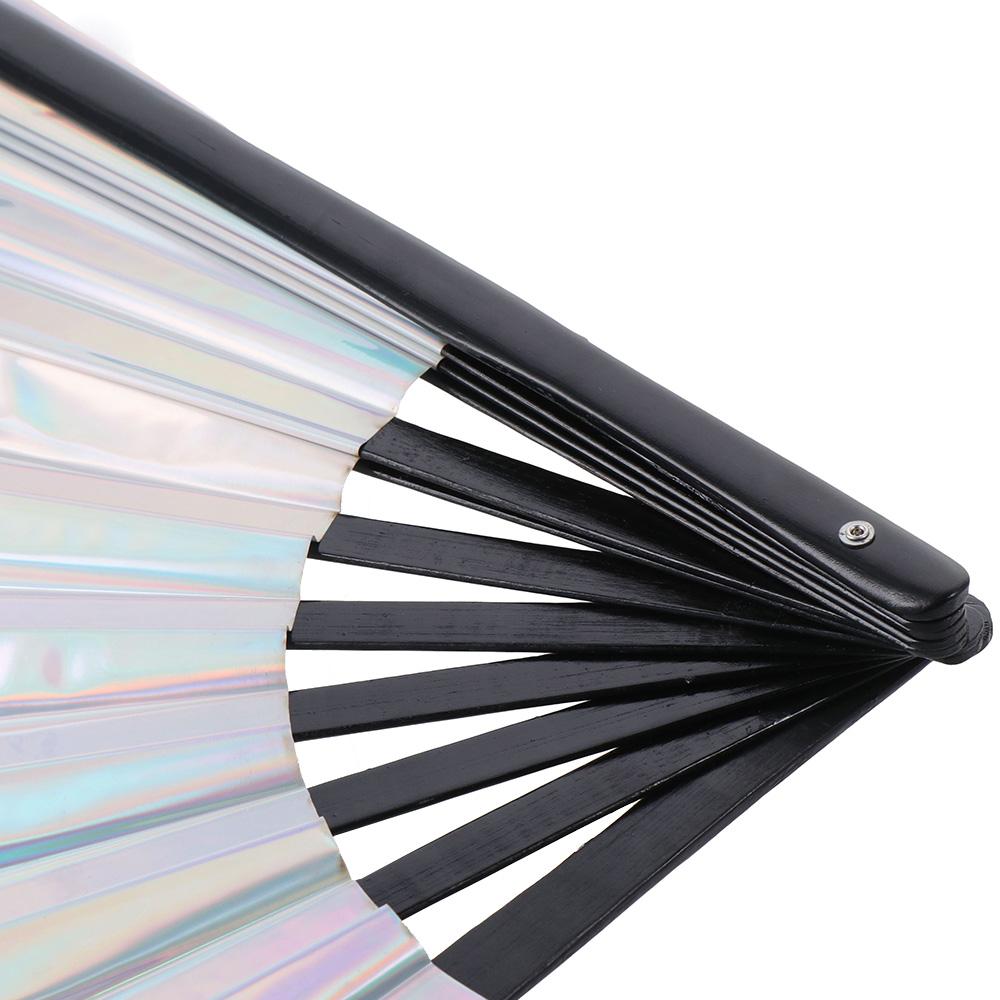 Bamboo Large Folding Hand Rave Fan Large Clack Handheld Fan for Party Party
