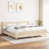 3130222 vidaXL Divan Bed with Mattress Cream 200x200 Cm Fabric